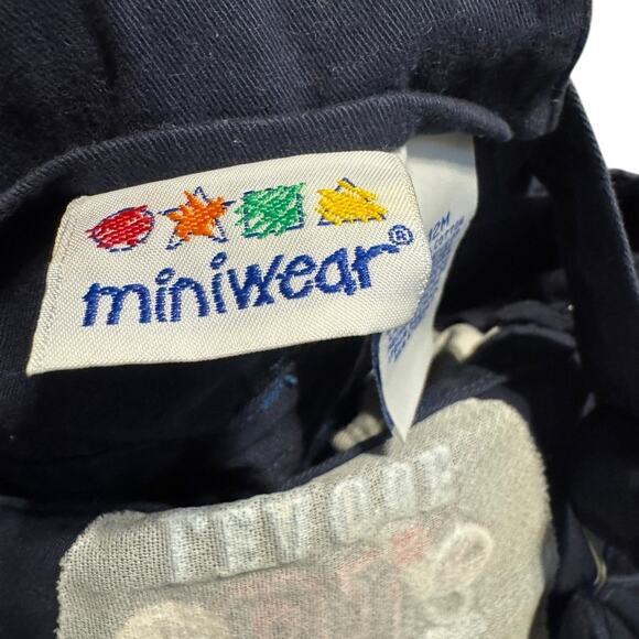 Miniwear Baby Overalls 12M Navy Baseball League 01 Embroidered Shortalls - Picture 8 of 8